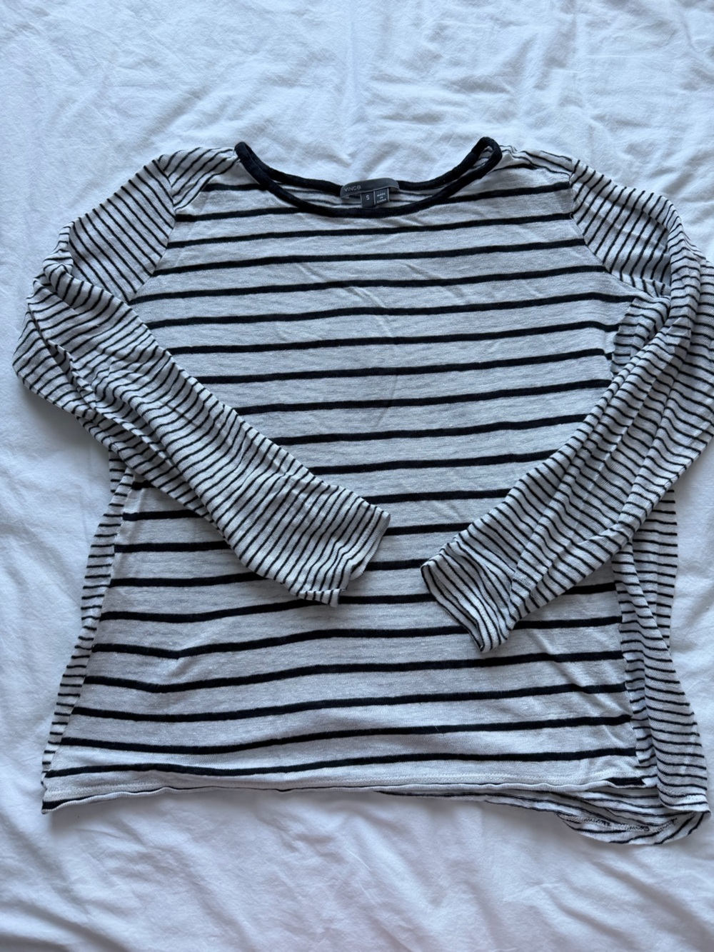 Vince Black and White Striped Top